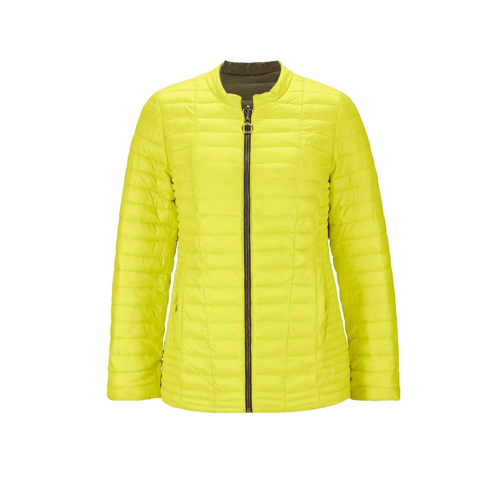 Wende-Sommersteppjacke khaki-gelb