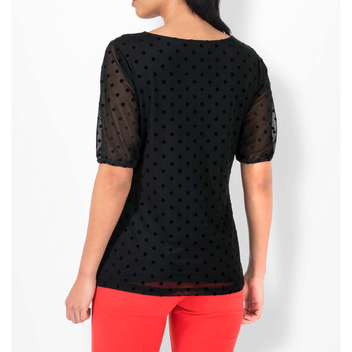Samtausbrenner-Blusenshirt schwarz