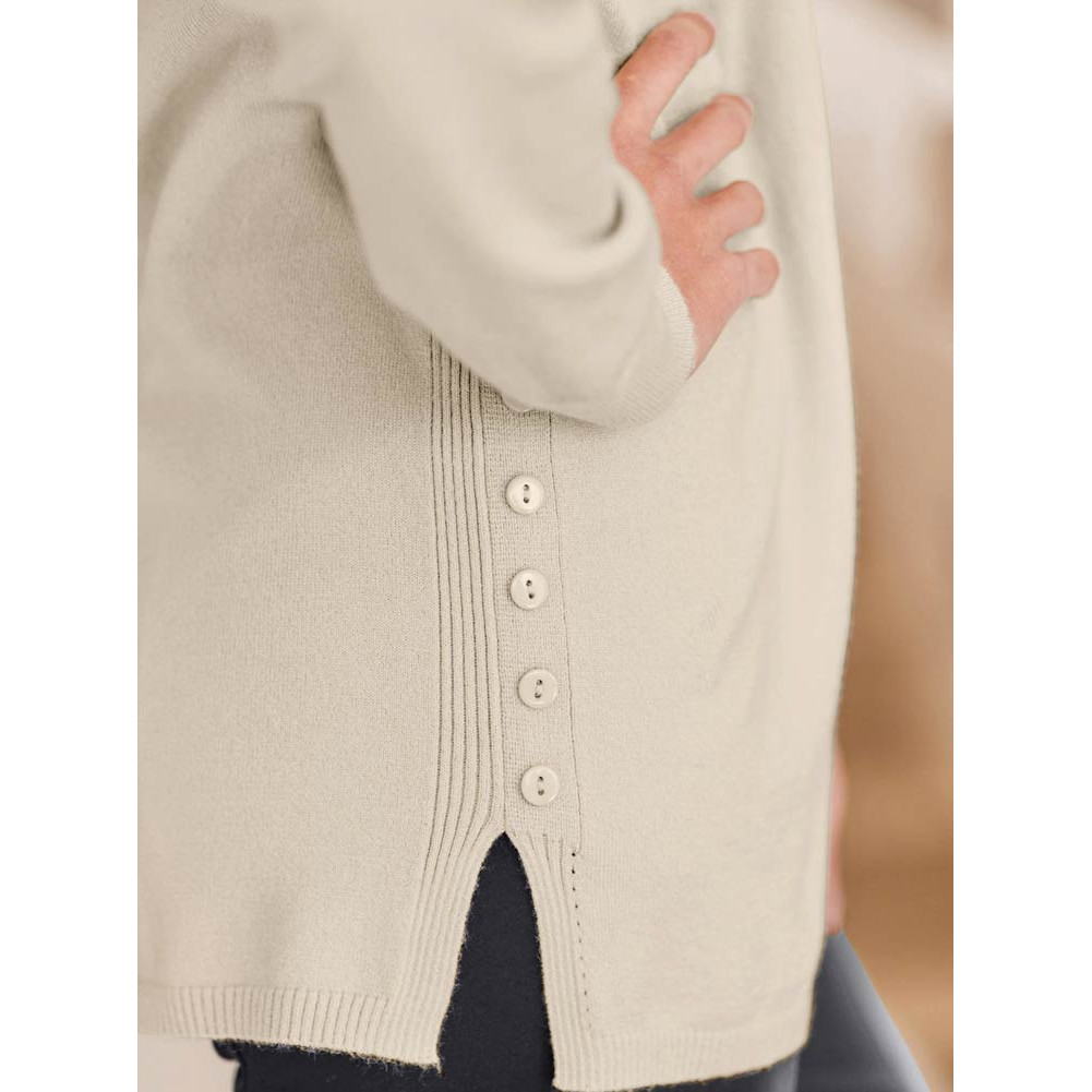 Designer-Pullover m. Schal sand
