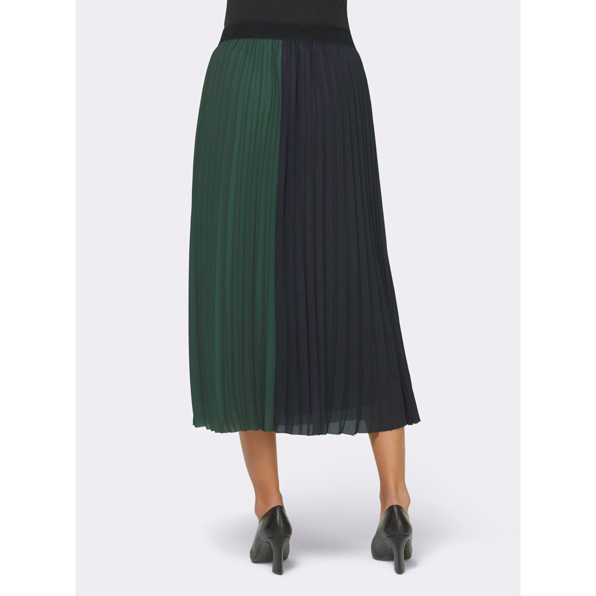 Designer-Plisseerock moos-schwarz
