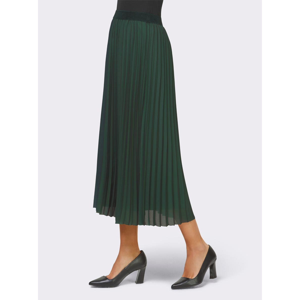 Designer-Plisseerock moos-schwarz