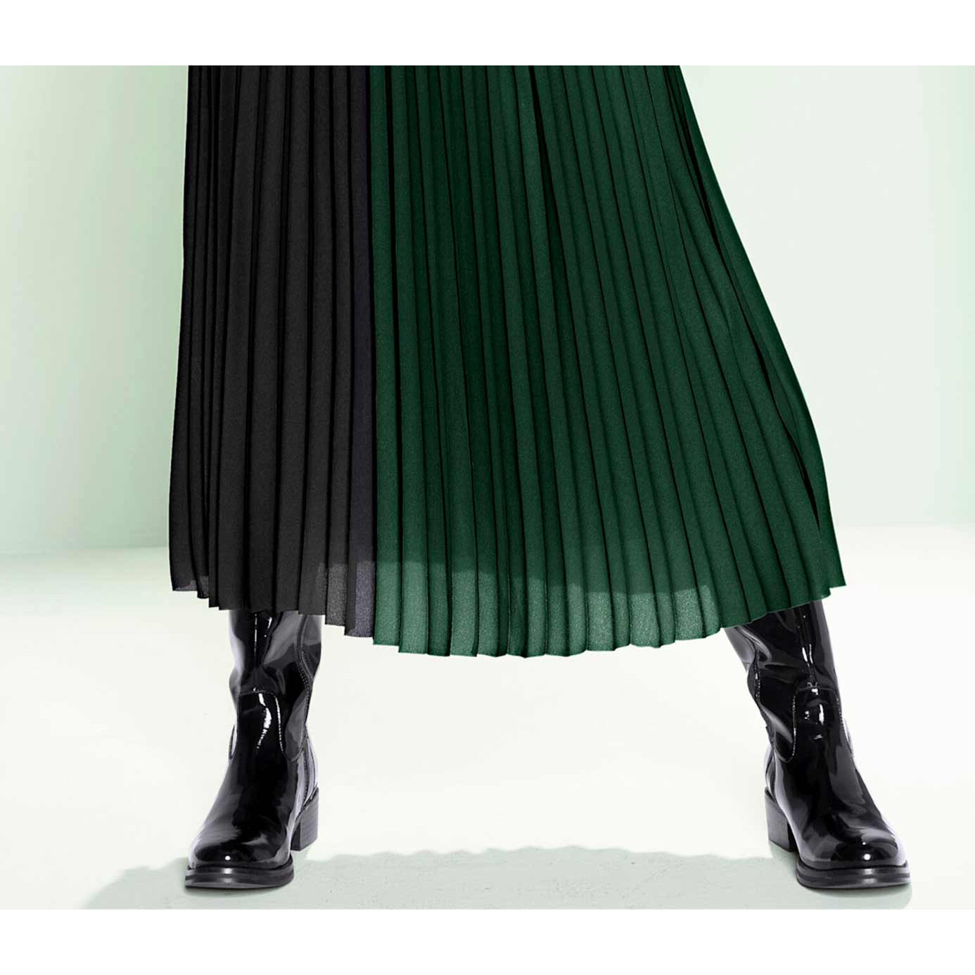 Designer-Plisseerock moos-schwarz