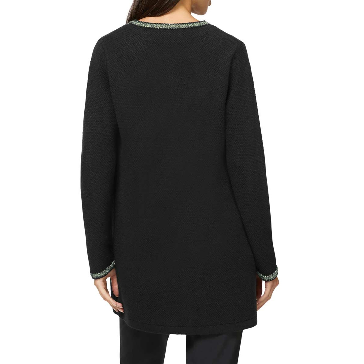 Designer-Strickjacke schwarz-moos