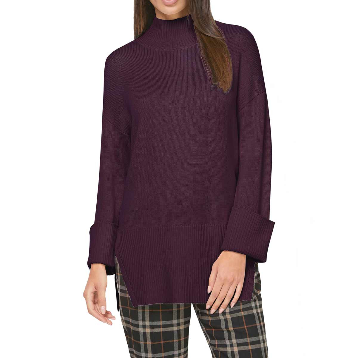 Designer-Merino-Wollpullover burgund