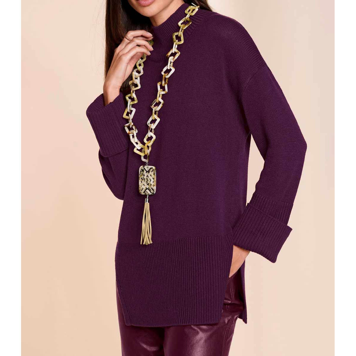 Designer-Merino-Wollpullover burgund