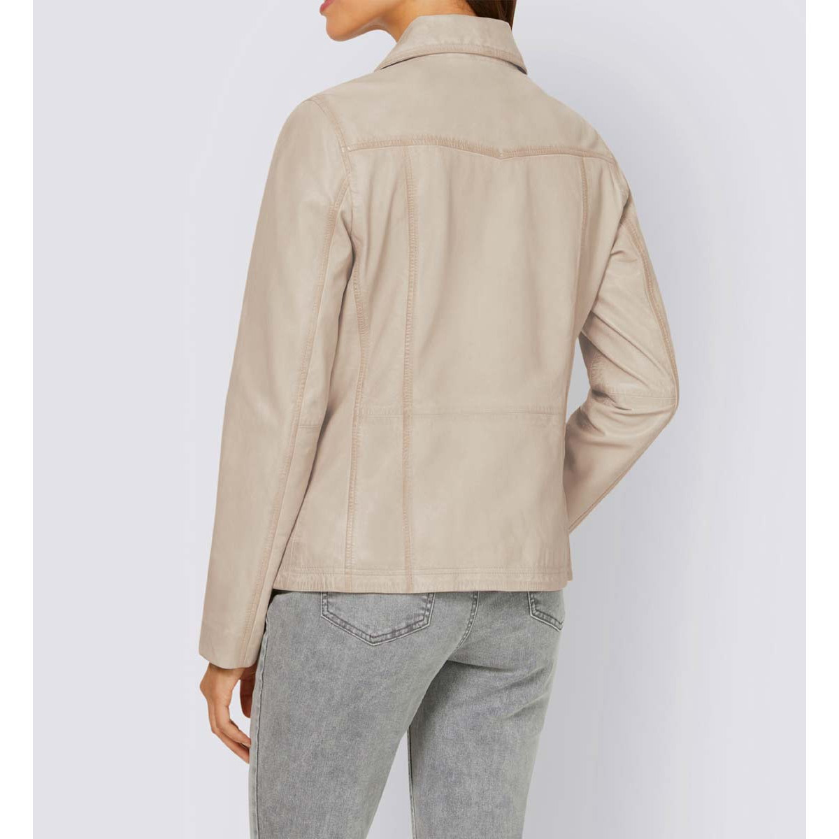 Designer-Lamm-Nappalederjacke beige