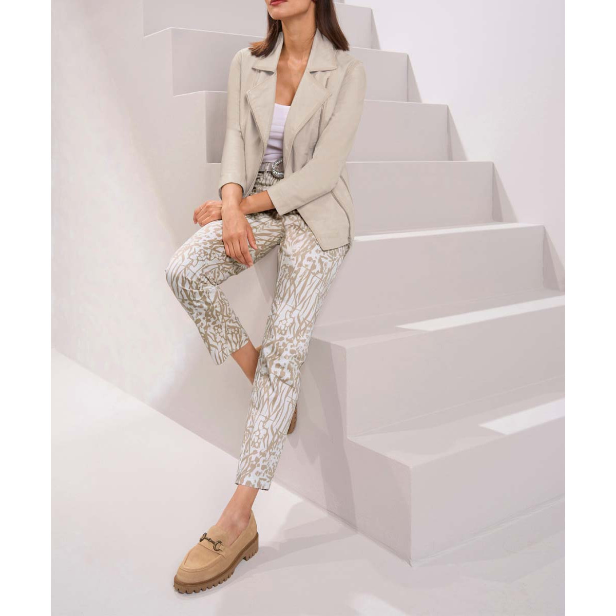 Designer-Lamm-Nappalederjacke beige