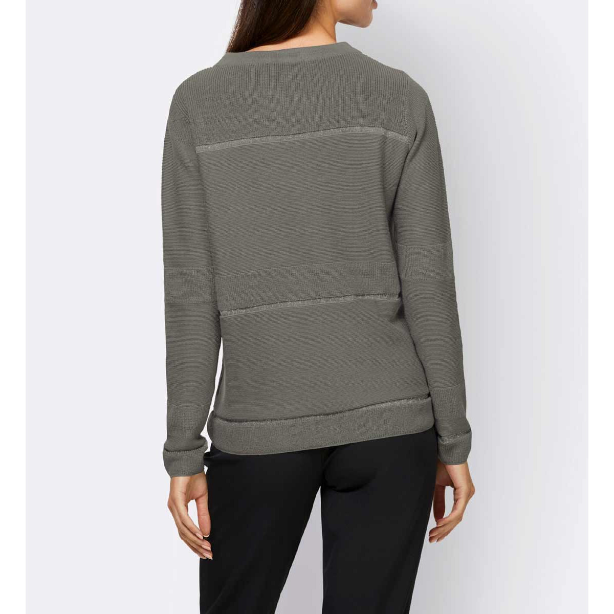 Designer-Pullover m. Glitzerdetails grau