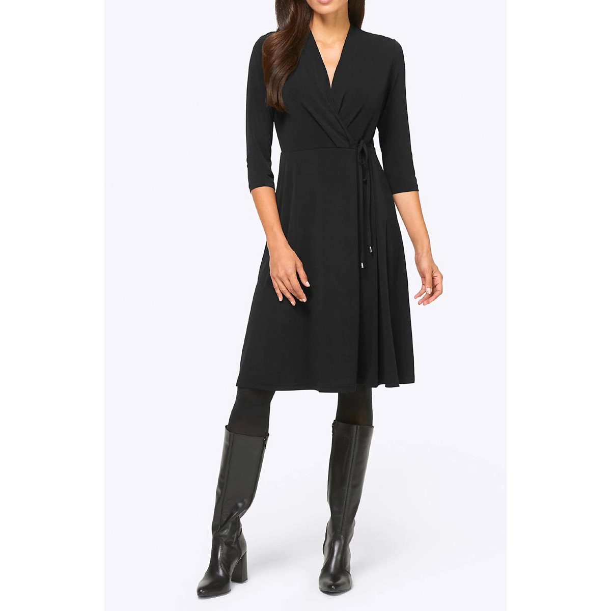 Designer-Jerseykleid schwarz