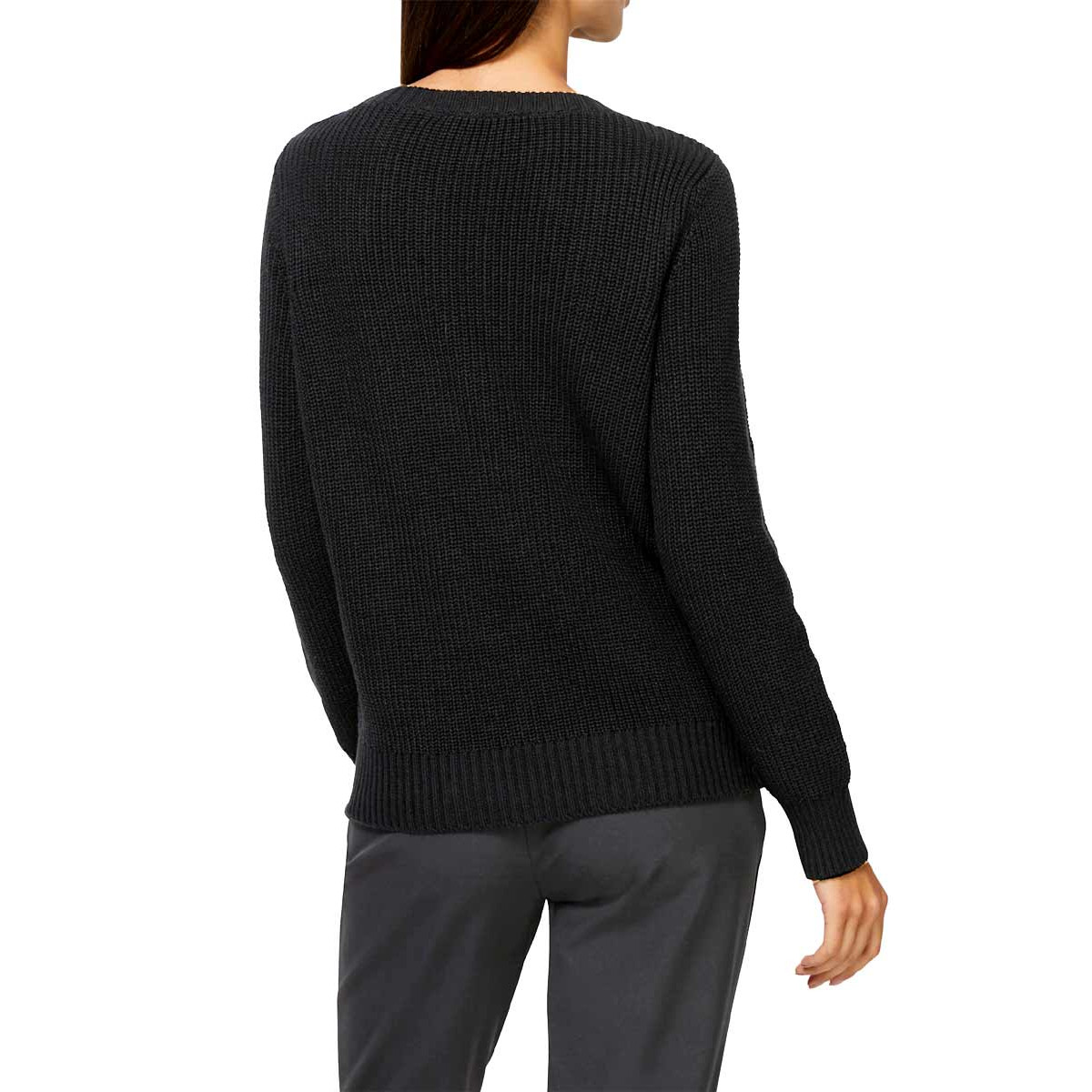 Designer-Pullover m.Kettendetails schwarz