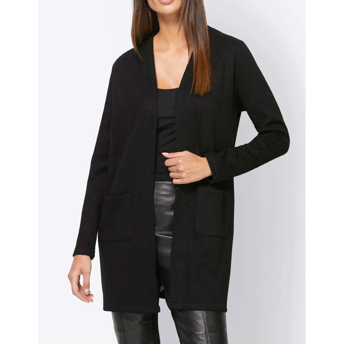 Designer-Wendestrickmantel schwarz-grün