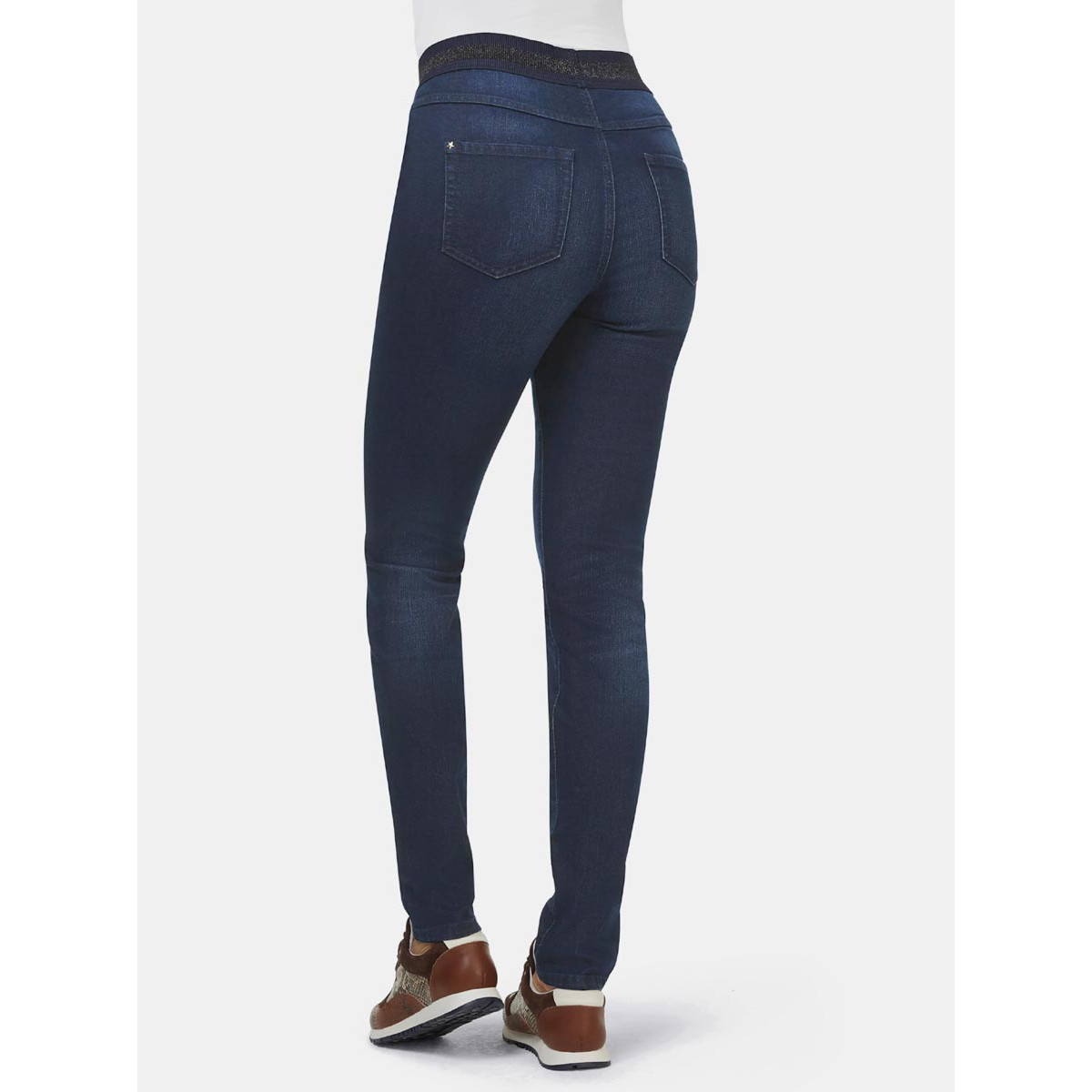 Designer-Stretchjeggings dark blue