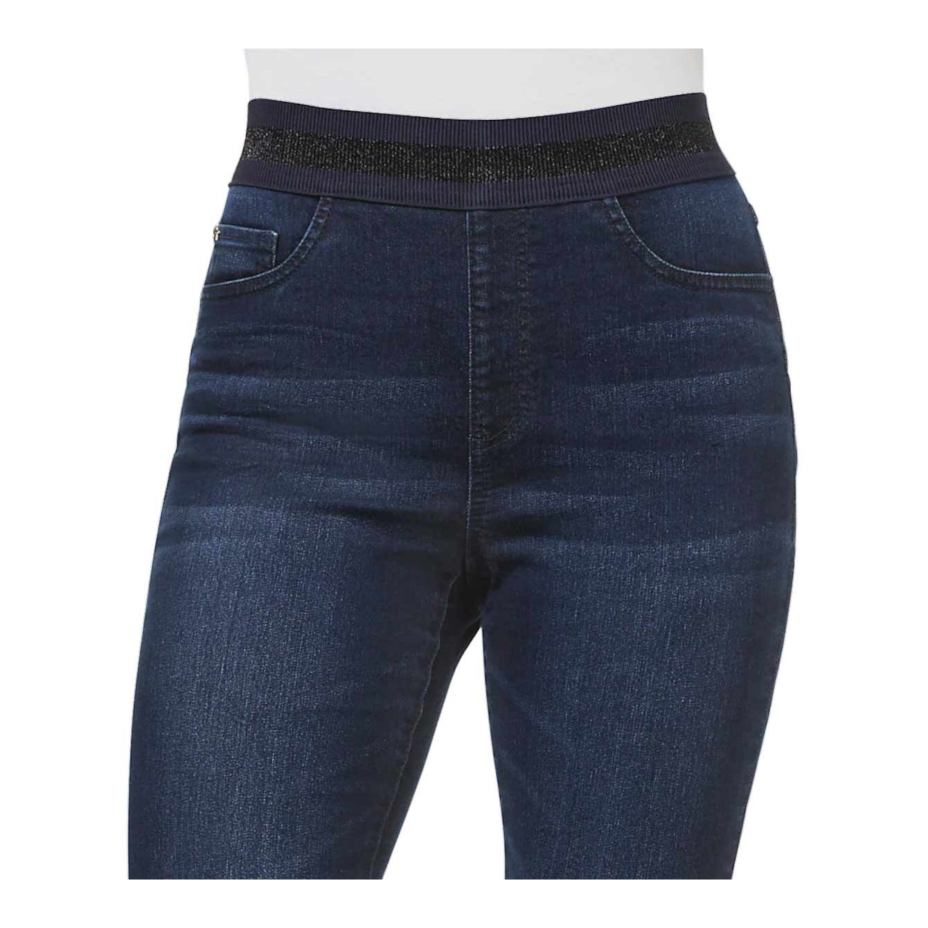 Designer-Stretchjeggings dark blue