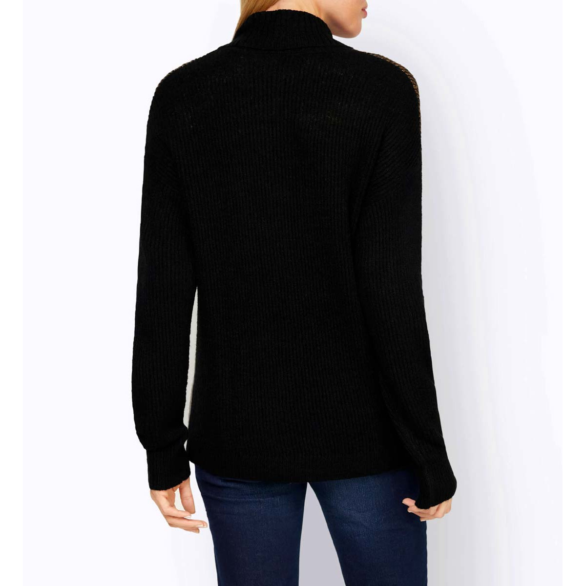 Designer-Pullover cognac-schwarz
