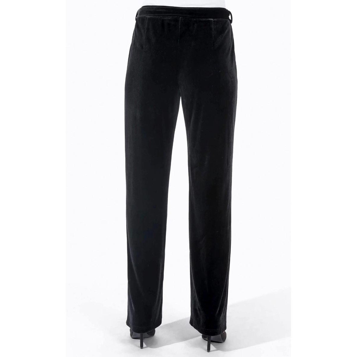 Samthose m. Gürtel schwarz