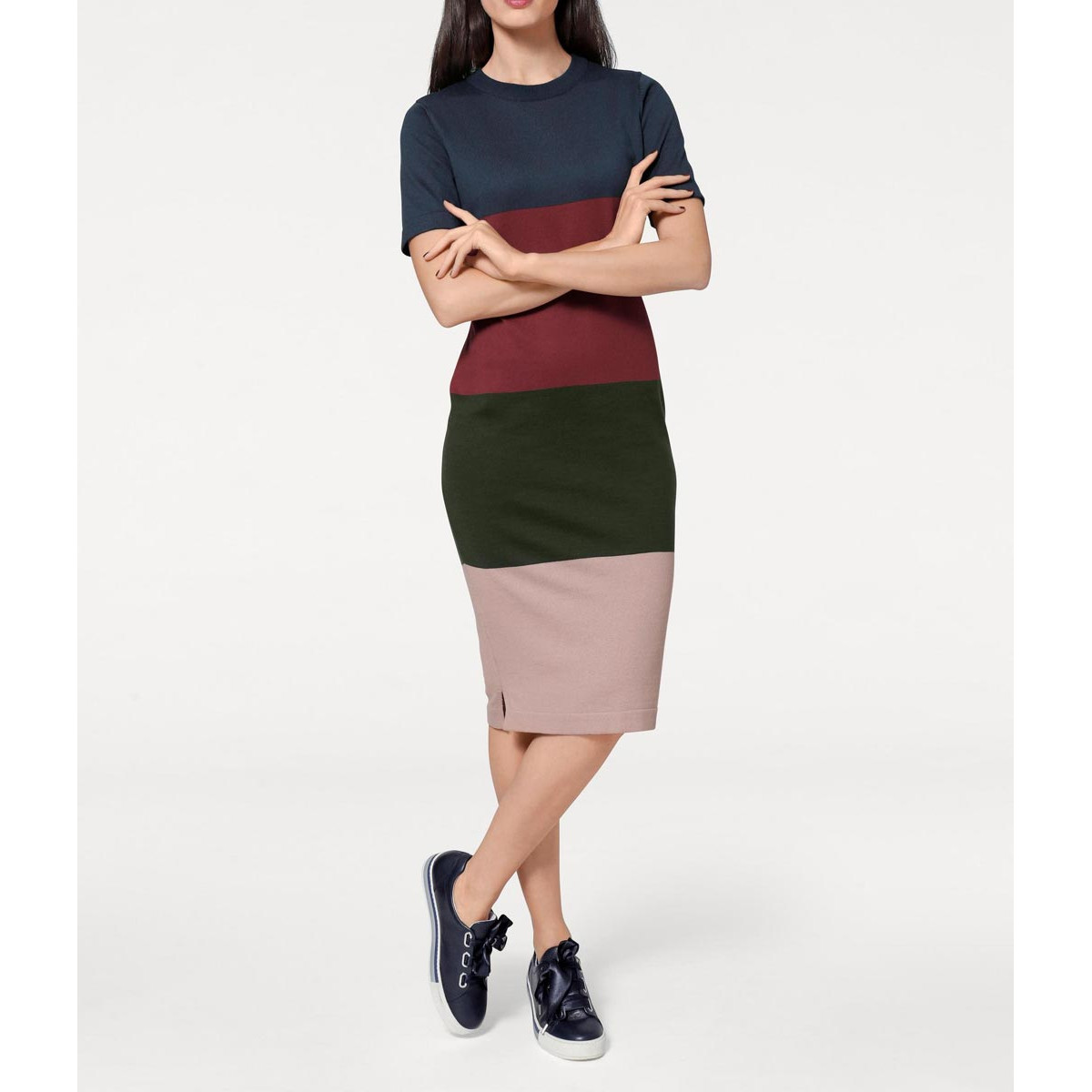 Feinstrickkleid bunt