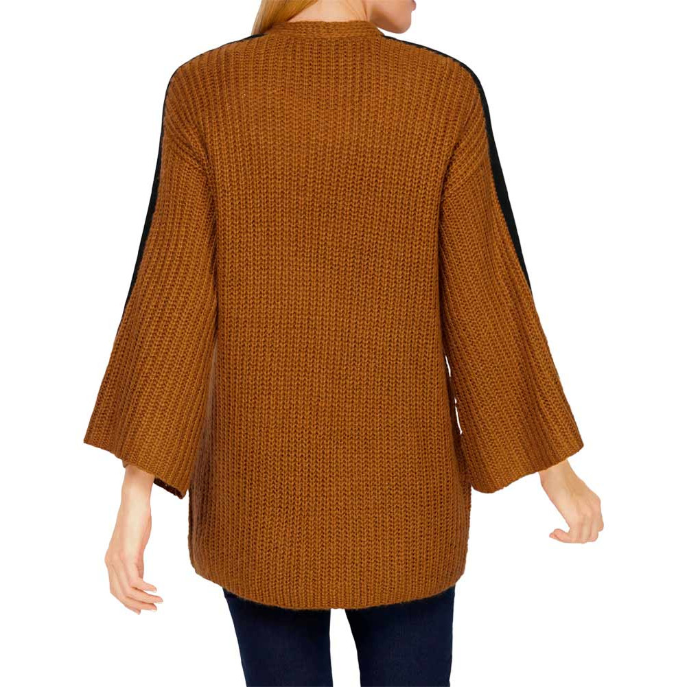 Designer-Strickjacke cognac