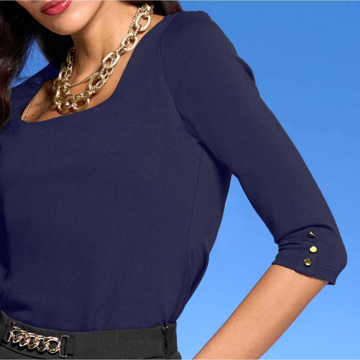 Designer-Carré-Shirt marine