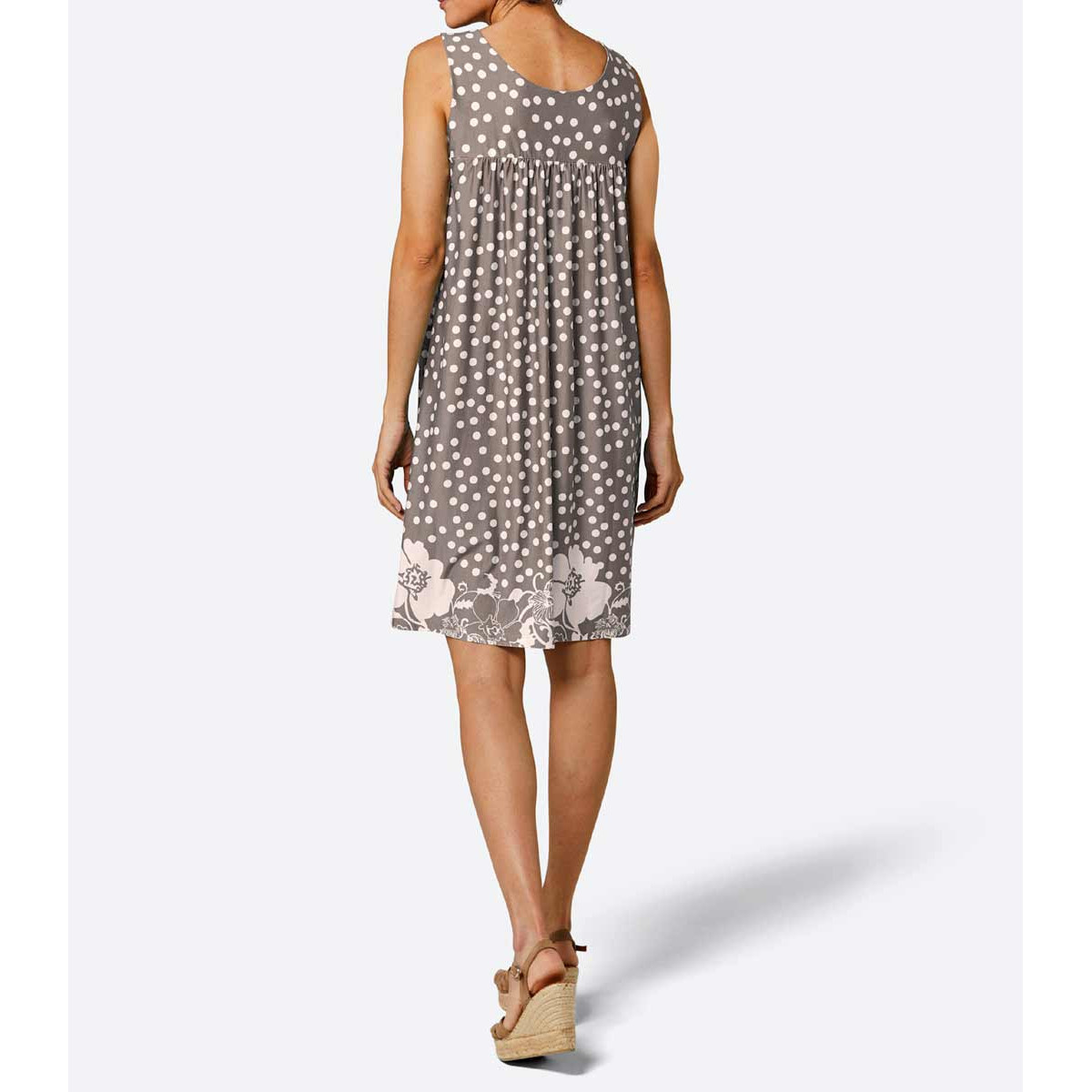 Lyocell-Jersey-Druckkkleid taupe-ecru