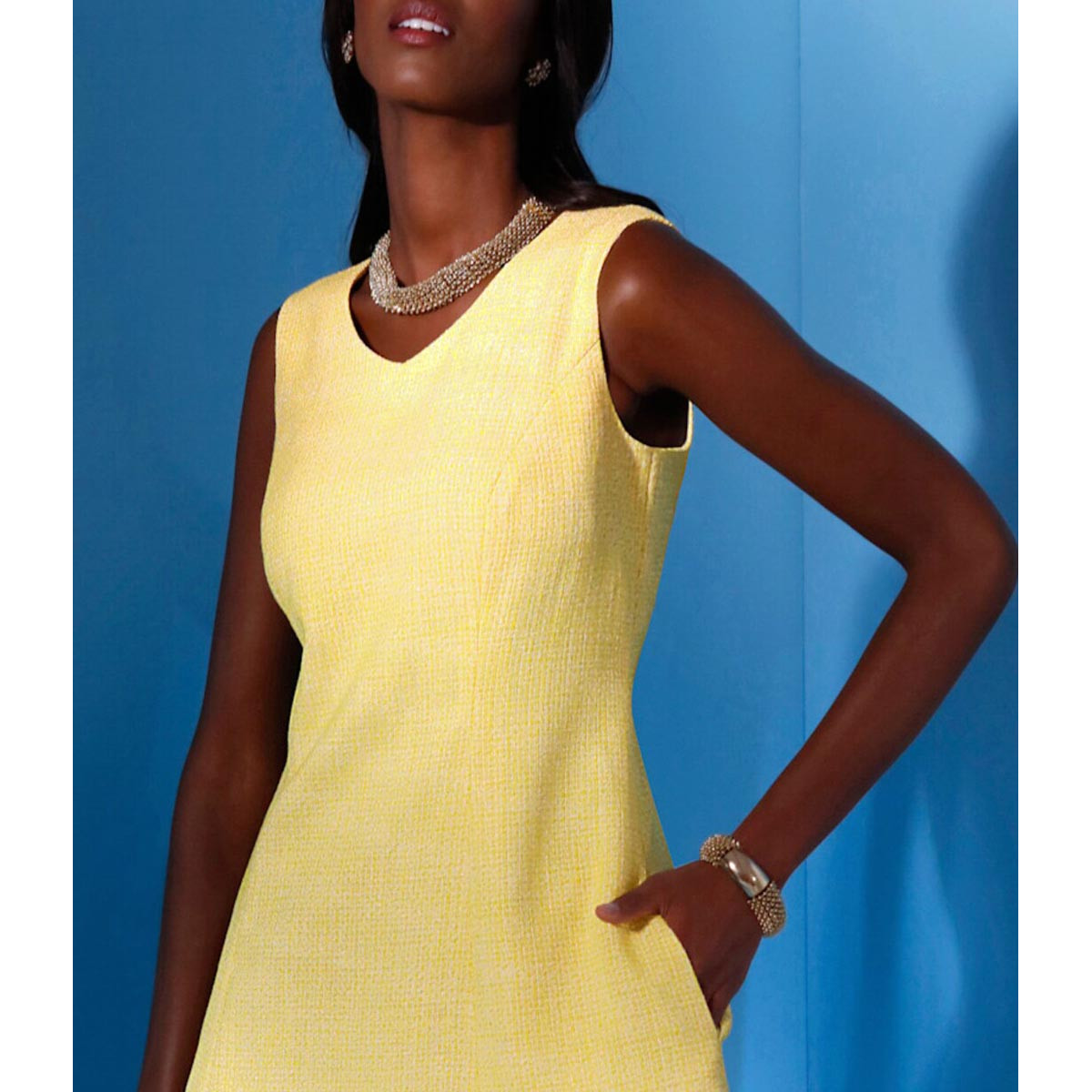 Bouclé-Kleid zitrone-meliert