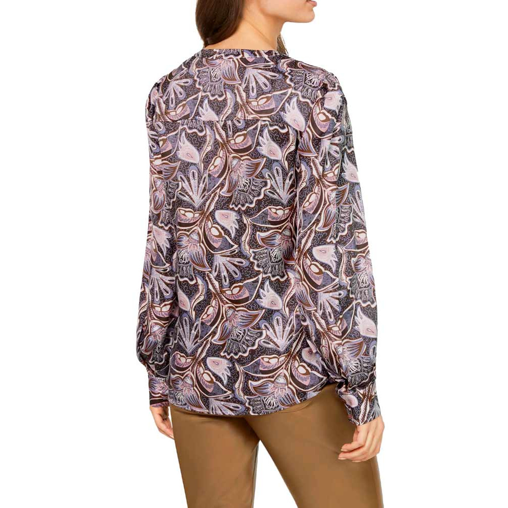 Designer-Druckbluse graphit-taubenblau