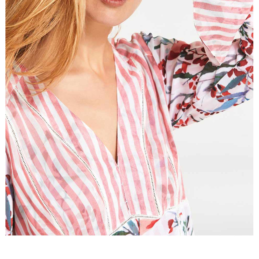 Chiffon-Wendekleid rot-bunt