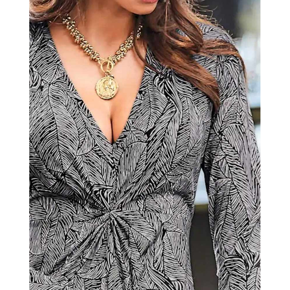 Designer-Jerseykleid schwarz-weiß