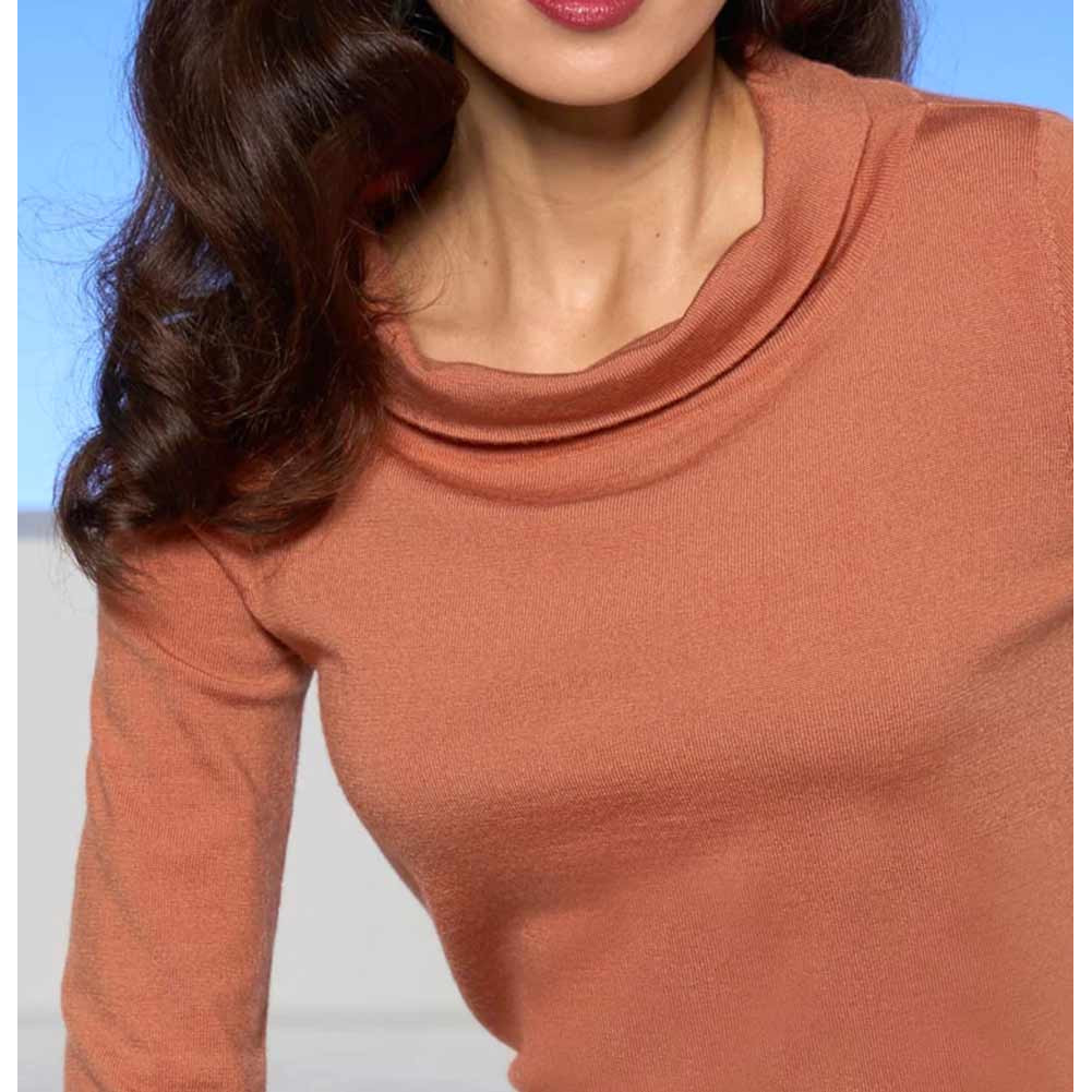 Designer-Feinstrickpullover papaya