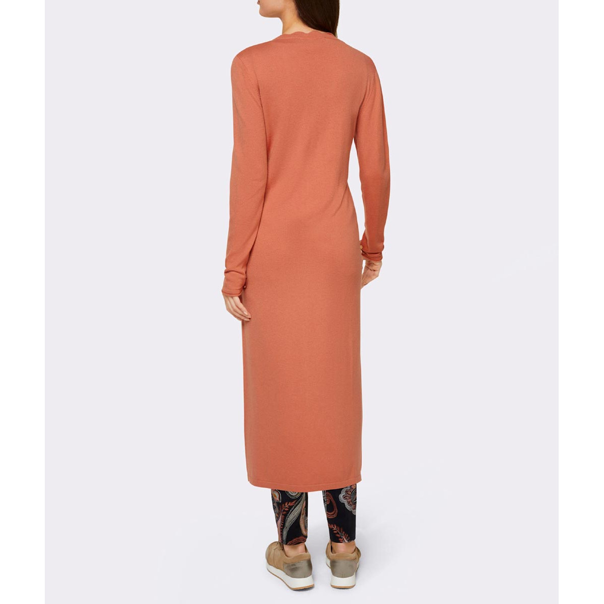 Designer-Merino-Strickmantel m. Kaschmir papaya