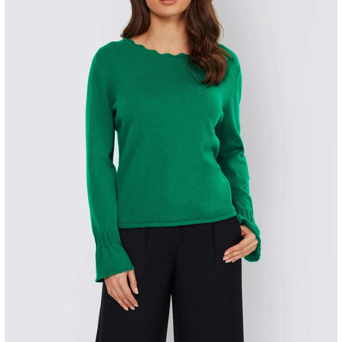 Designer-Merino-Kaschmir-Pullover grün