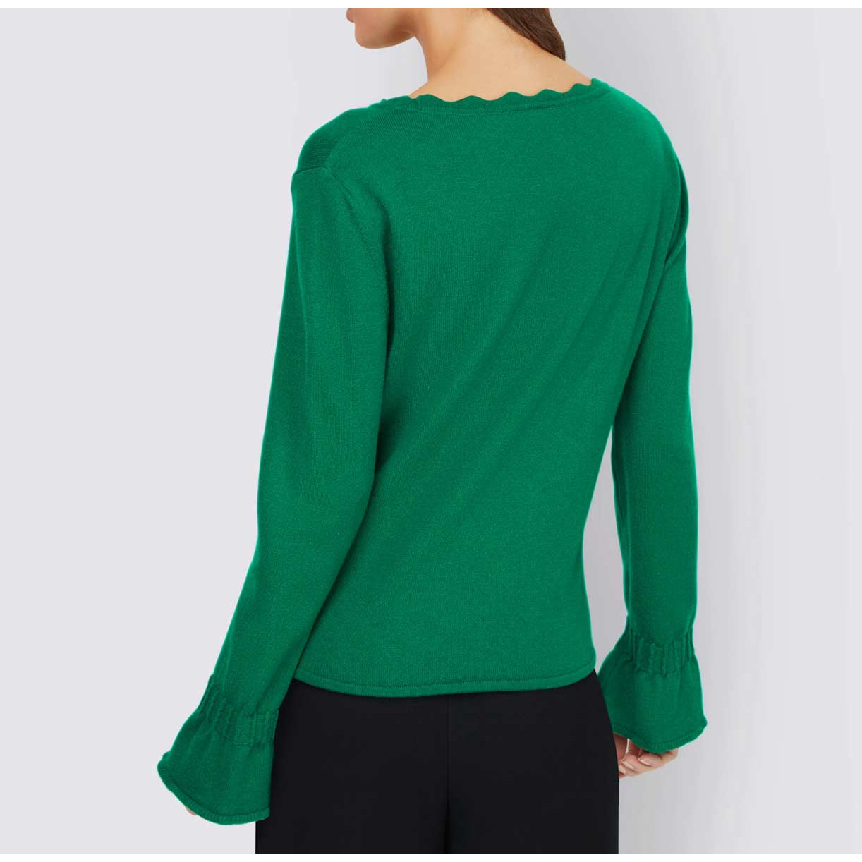Designer-Merino-Kaschmir-Pullover grün