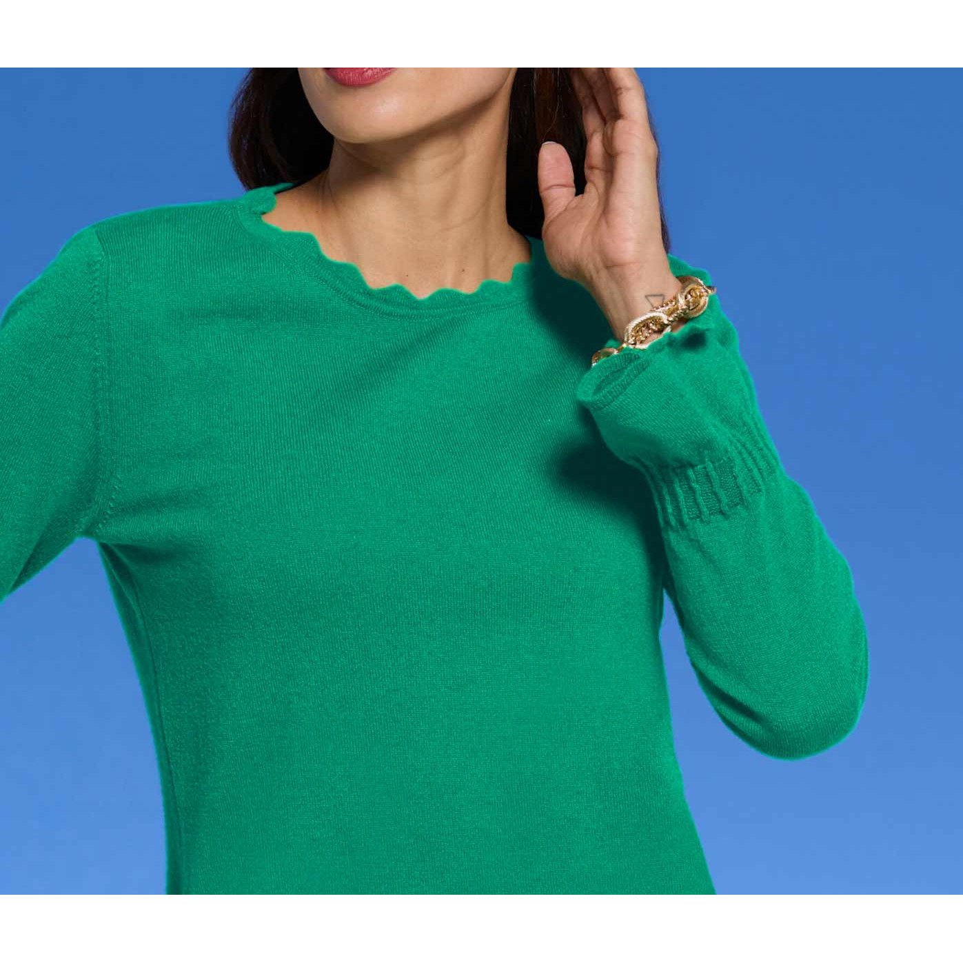 Designer-Merino-Kaschmir-Pullover grün