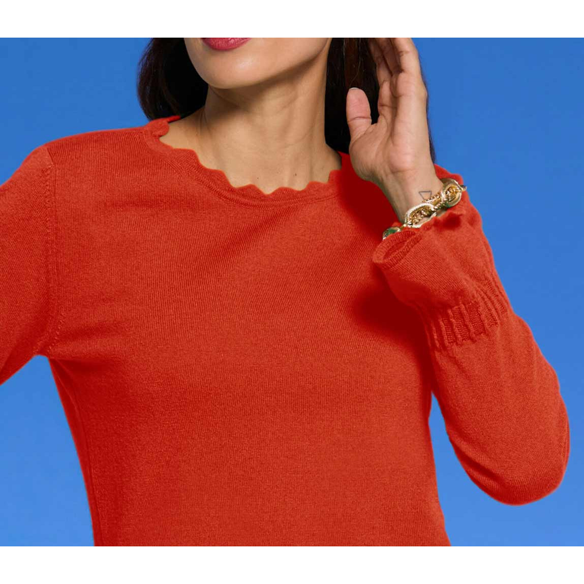 Designer-Merino-Kaschmir-Pullover rot