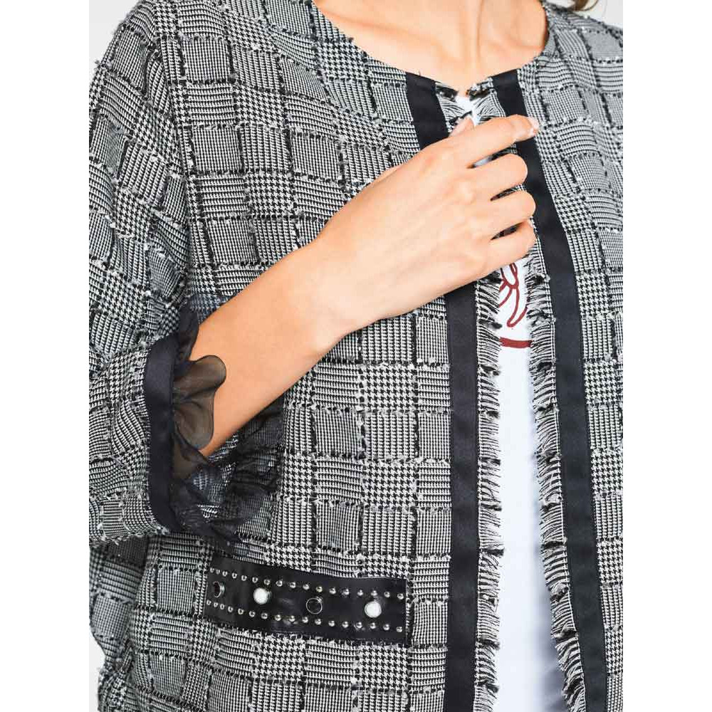 Designer-Kurzjacke schwarz-weiß