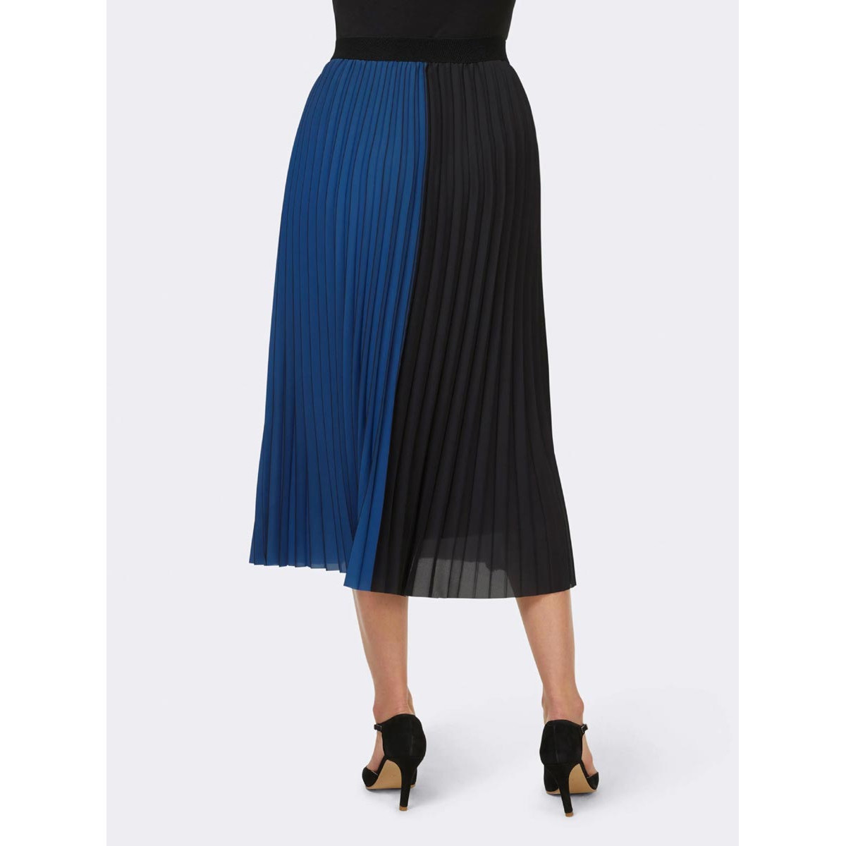 Designer-Plisseerock royalblau-schwarz