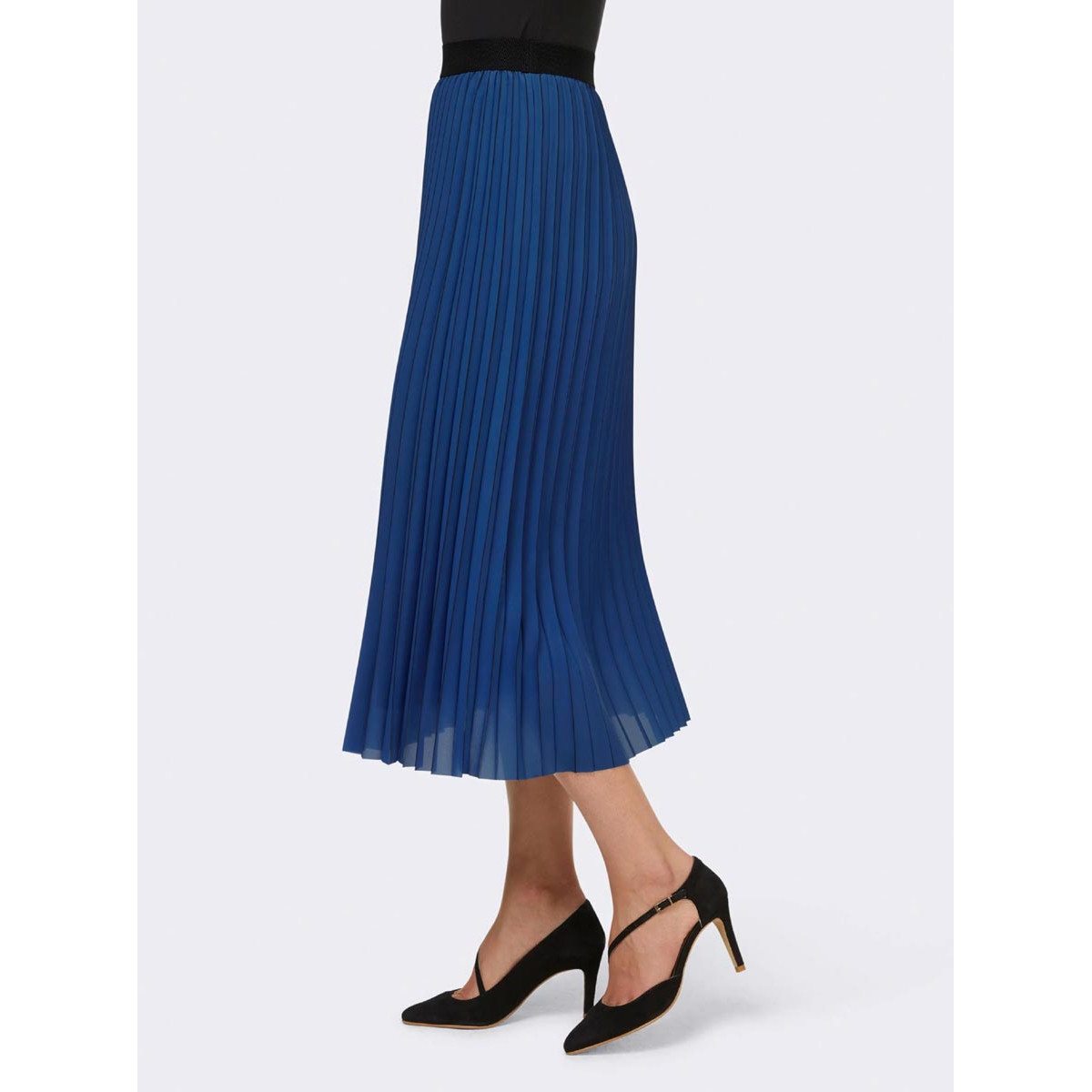 Designer-Plisseerock royalblau-schwarz