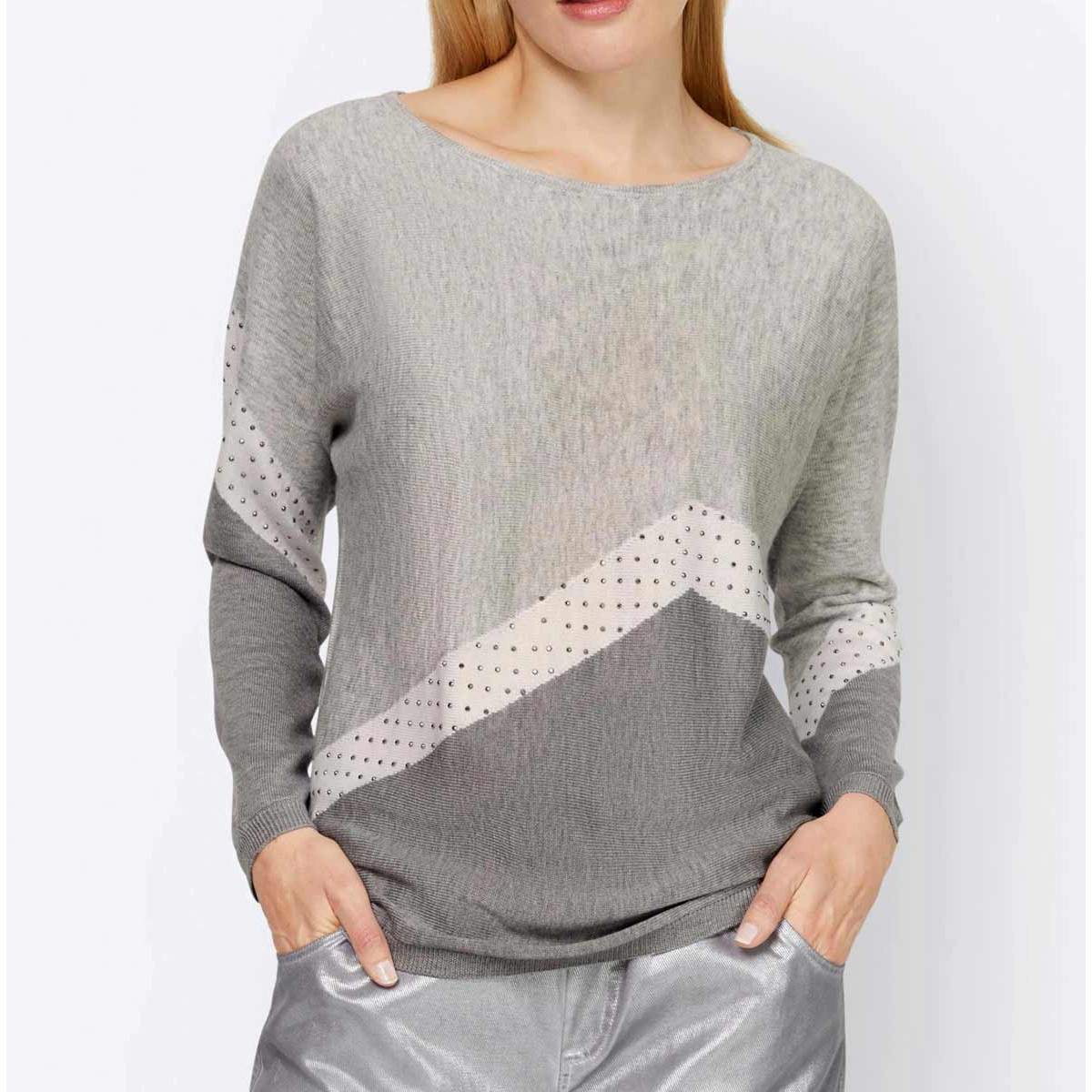 Designer-Pullover steingrau-grau