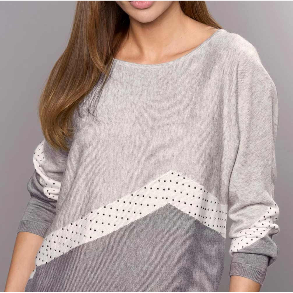 Designer-Pullover steingrau-grau