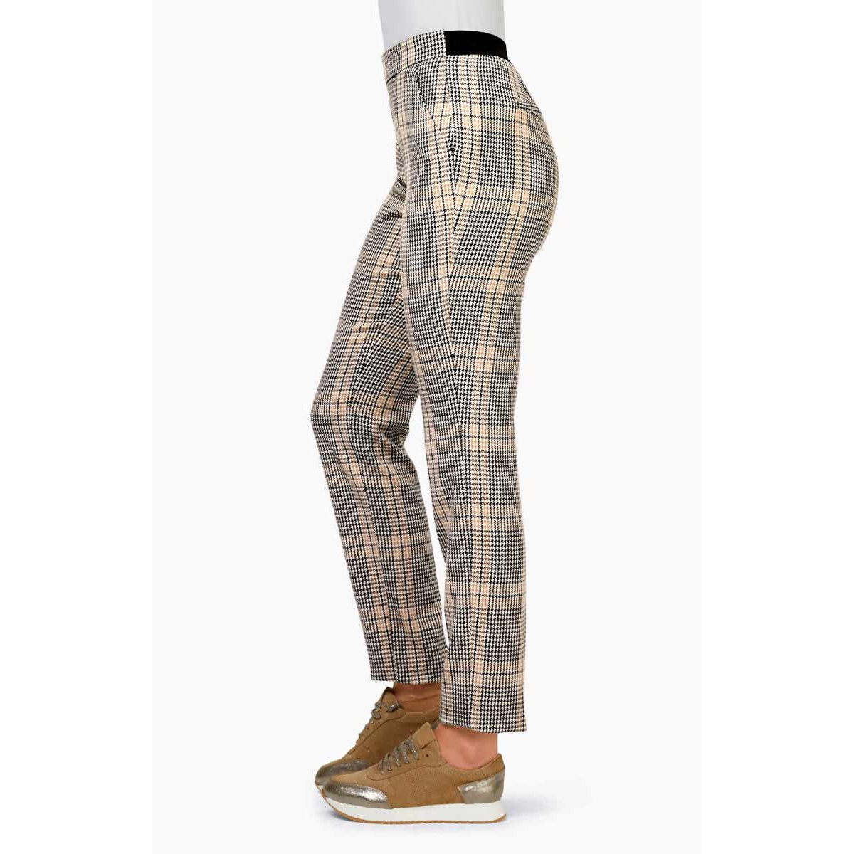 Designer-Hose in Karo-Look champagner-camel