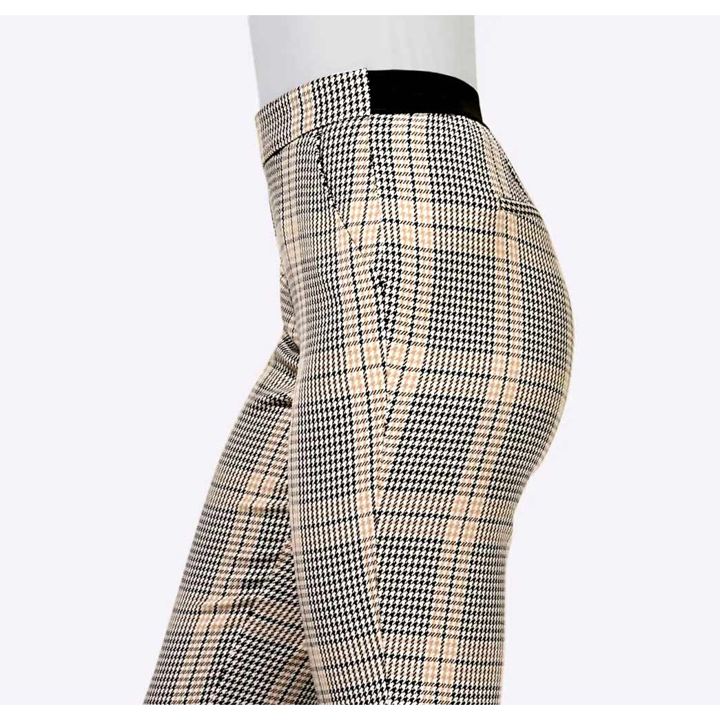 Designer-Hose in Karo-Look champagner-camel
