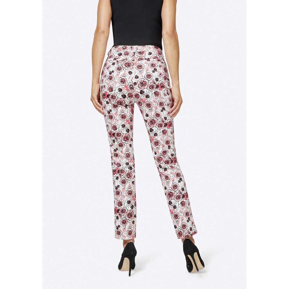 Druck-Stretchhose weiß-apricot