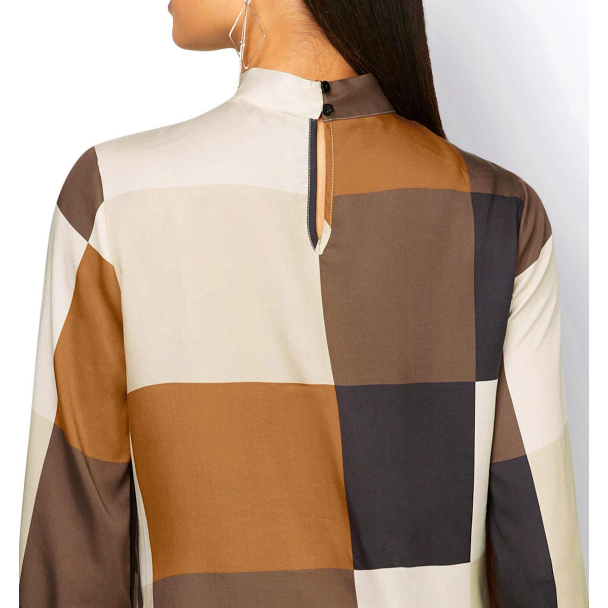 Lyocel-Druckbluse champagner-cognac
