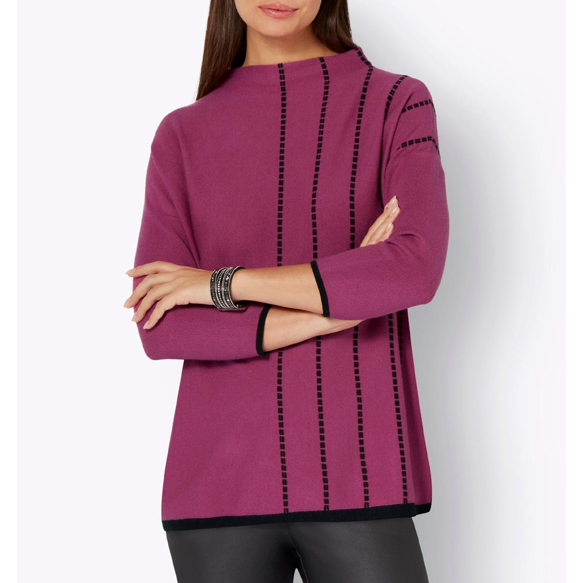 Stehkragenpullover erika-schwarz