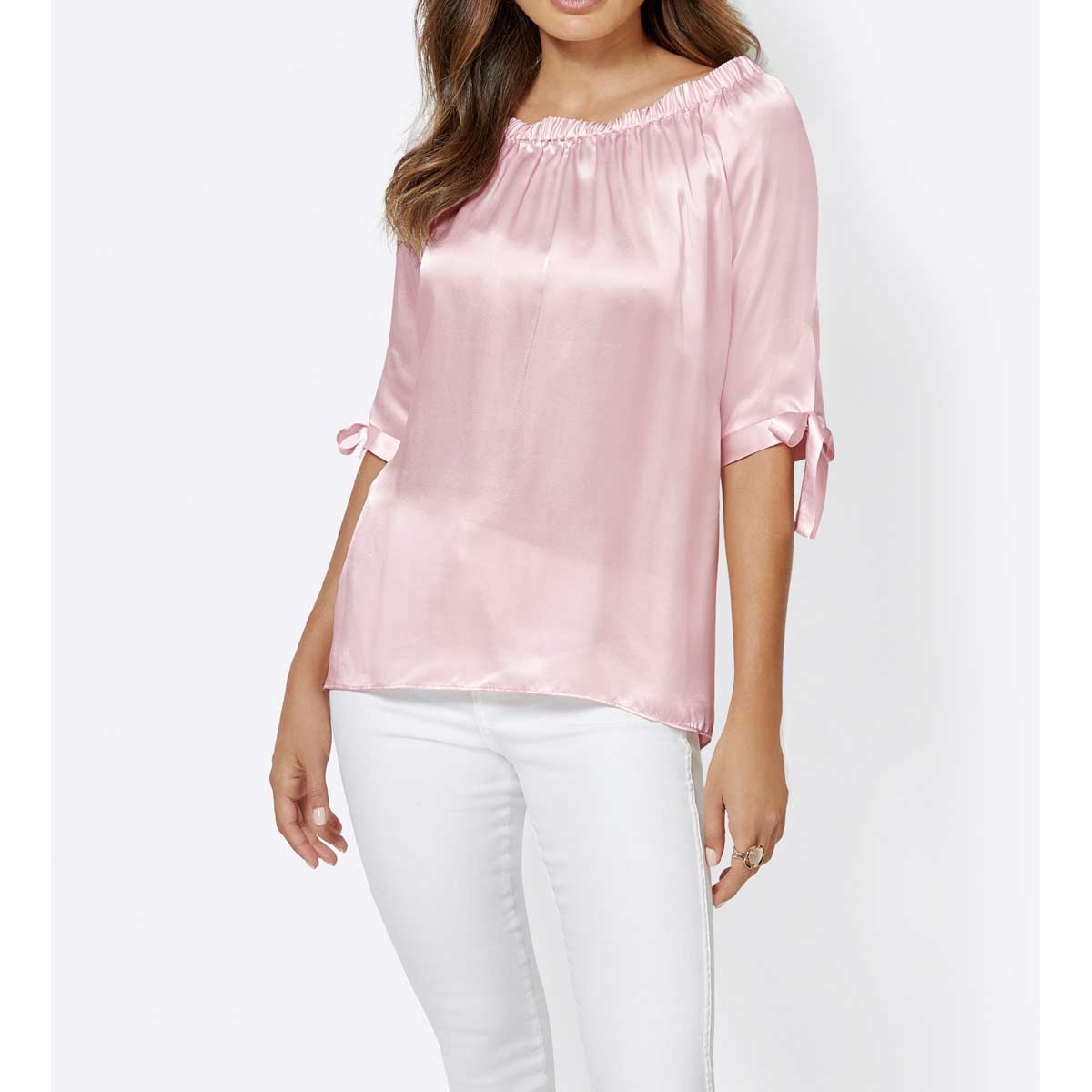 Bluse m. Seide rosé