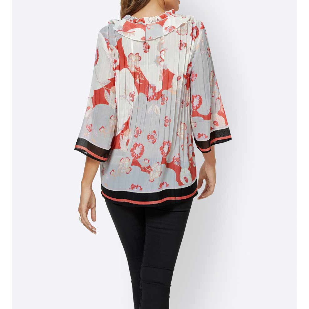 Bluse m. Volants hummer-bedruckt