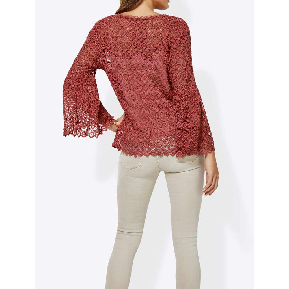 Spitzenbluse + Top melone
