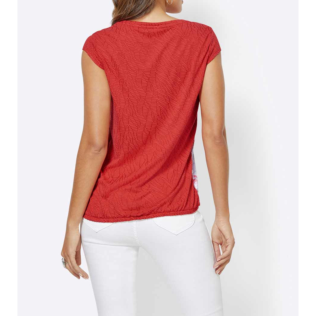 Shirt m. Rüschen hummer-bedruckt