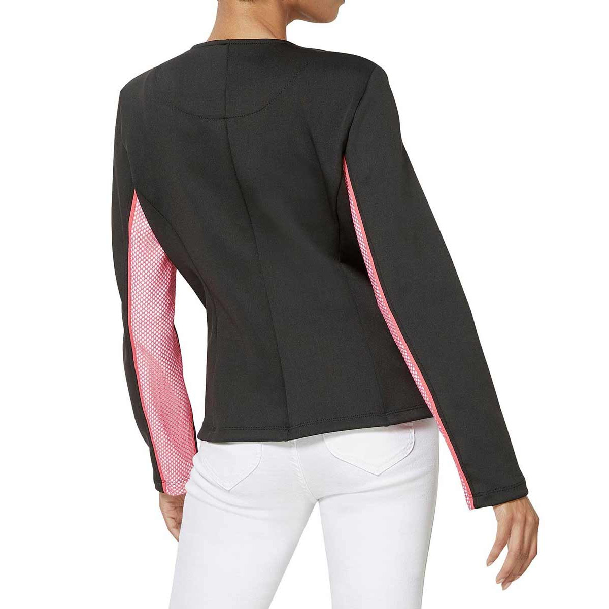 Jerseyblazer m. Reißverschluss schwarz-rosé