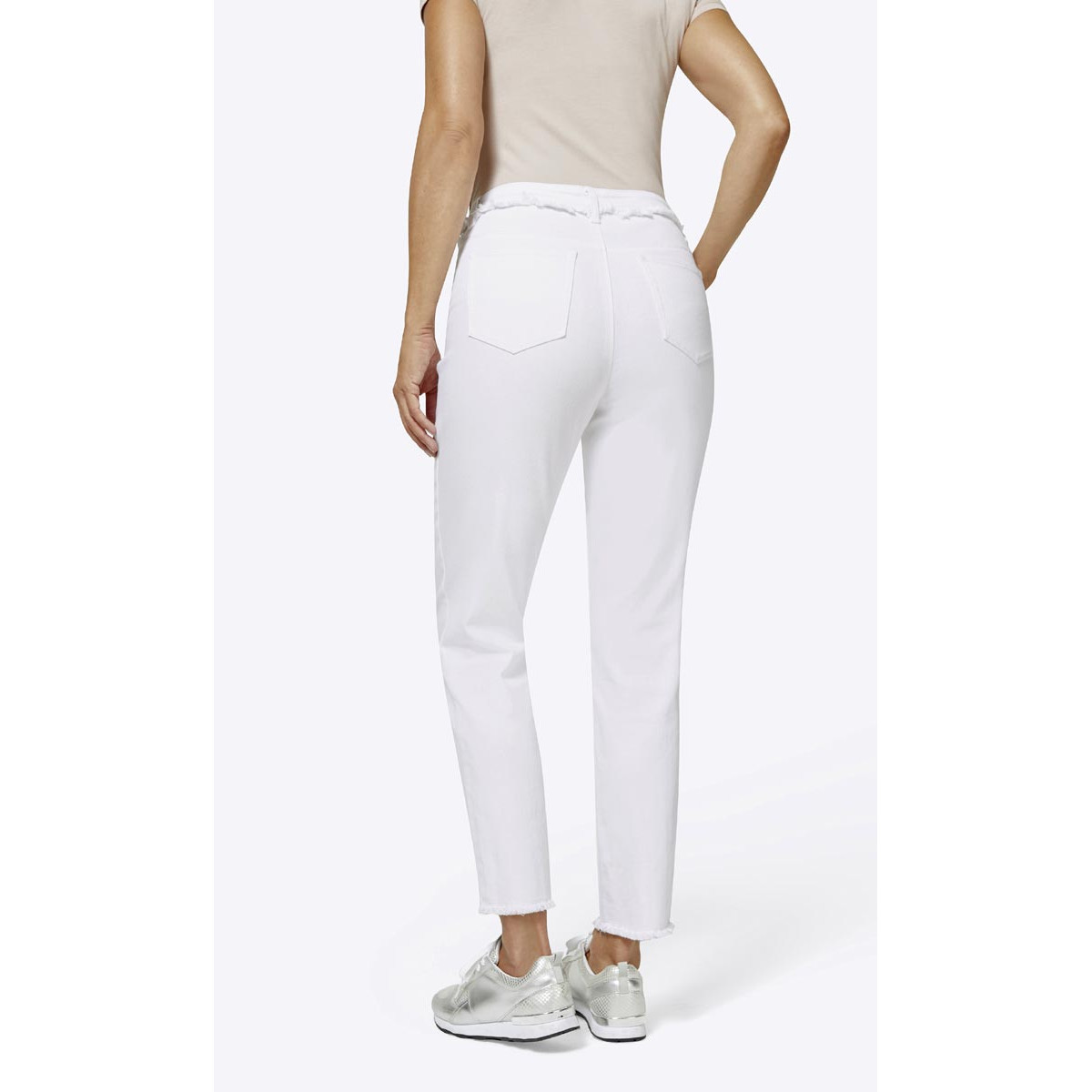 Jeans m. Perlen weiß