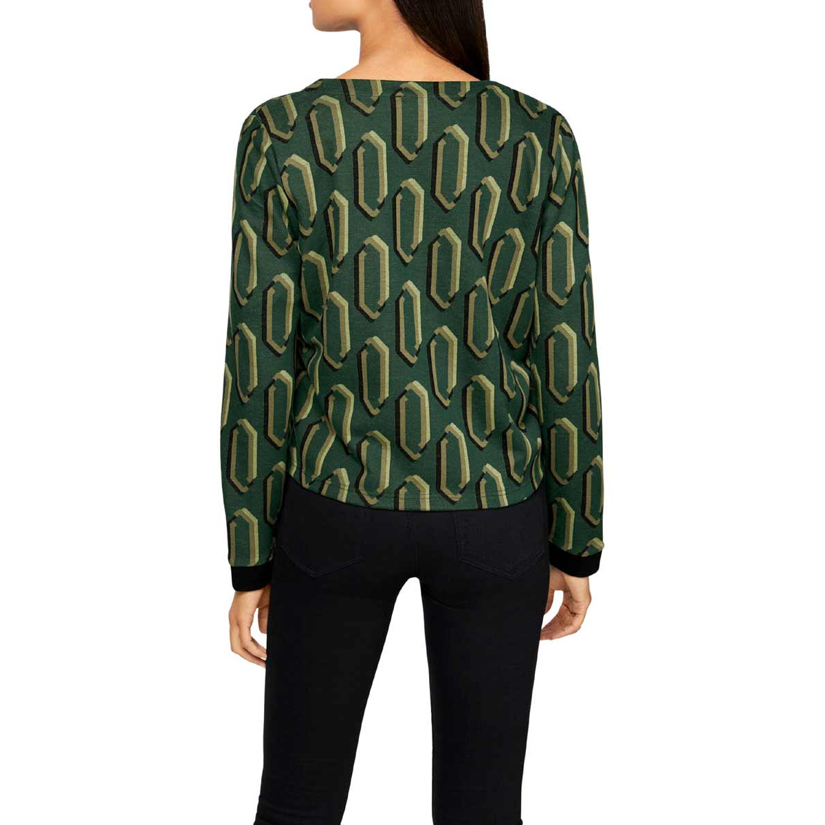 Shirtjacke moos-pistazie-bedruckt